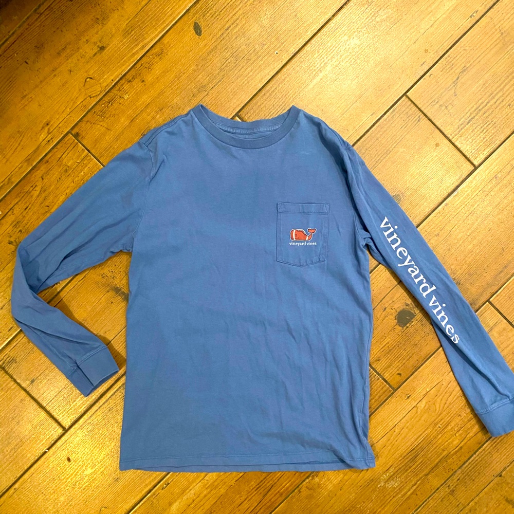 Boys vineyard vines, long sleeve T-shirt, dusty blue